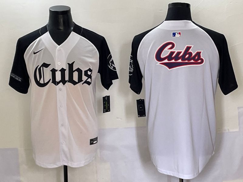 Men 2025 Chicago Cubs Blank White black Five generations Joint Name Nike MLB Jersey style 61